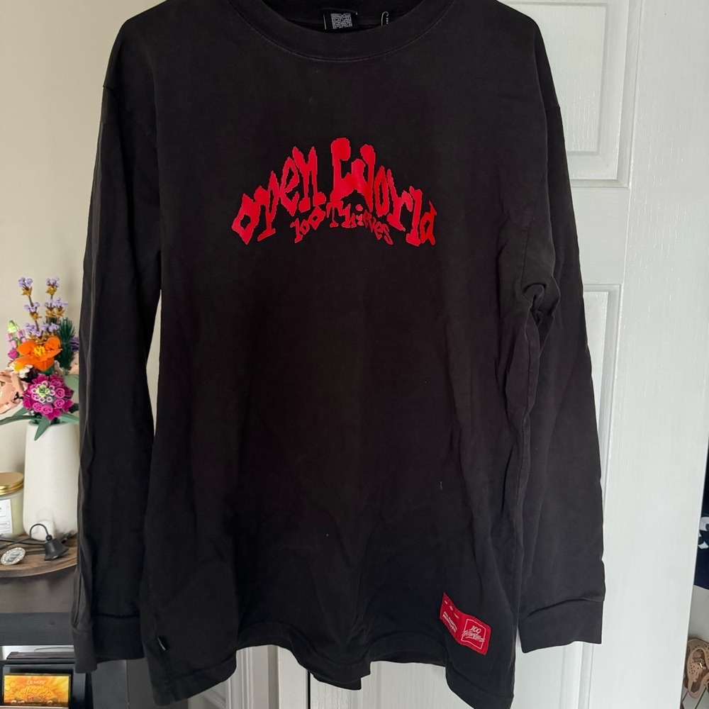 100 thieves open world drop long sleeve tshirt